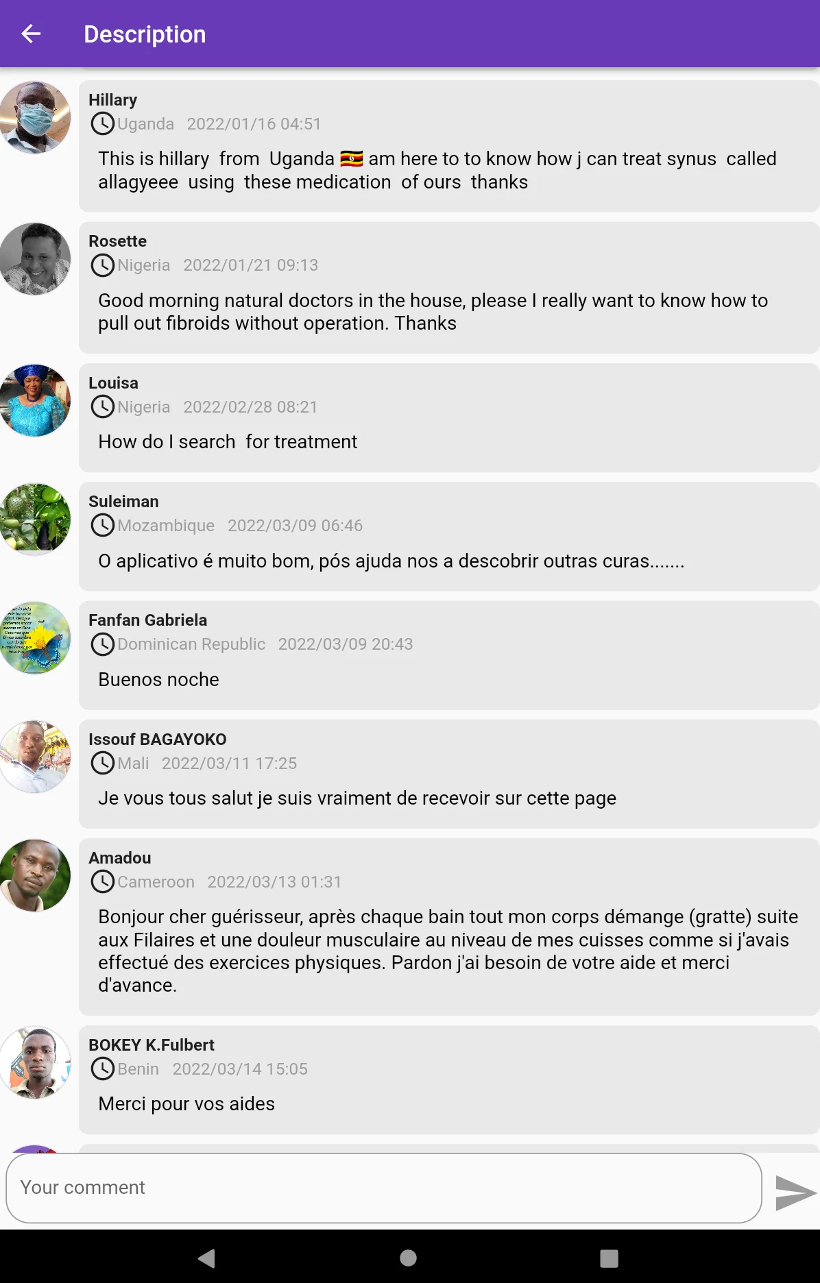 Medicinal plant identifier screenshot